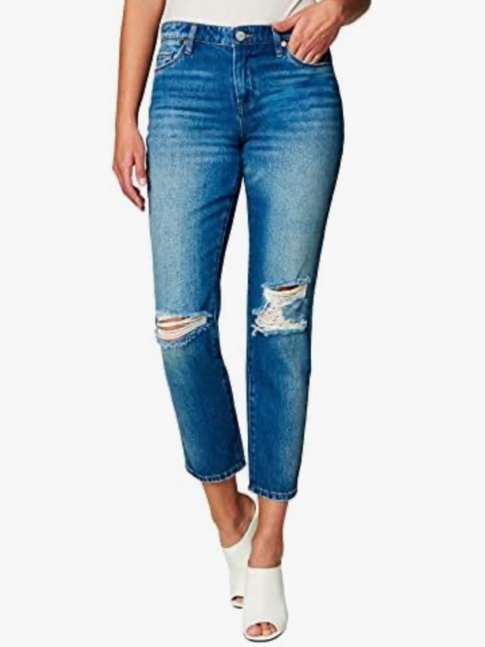 The Ludlow Cropped Girlfriend Dark Wash Blank NYC Jeans - Size 28 GUC